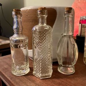 Set of glass bottles